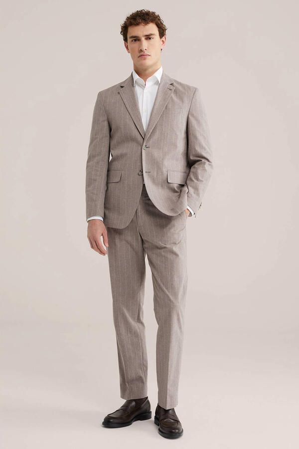 WE Fashion colbert met linnen grijs - Foto 2