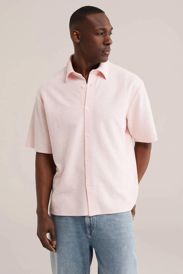 WE Fashion comfort casual overhemd roze