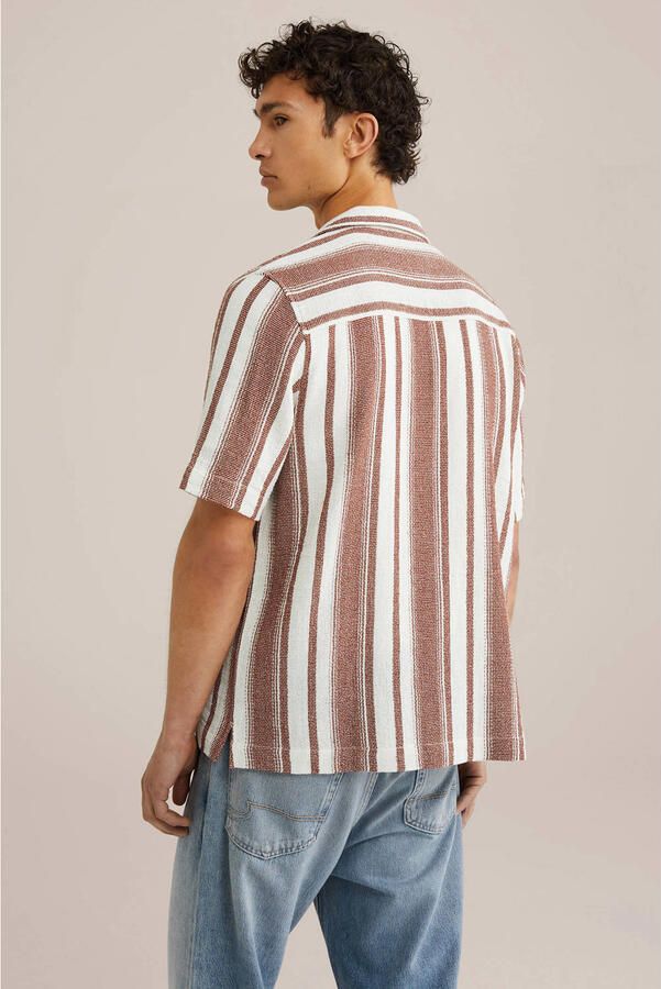 WE Fashion comfort gestreepte casual overhemd brique - Foto 2