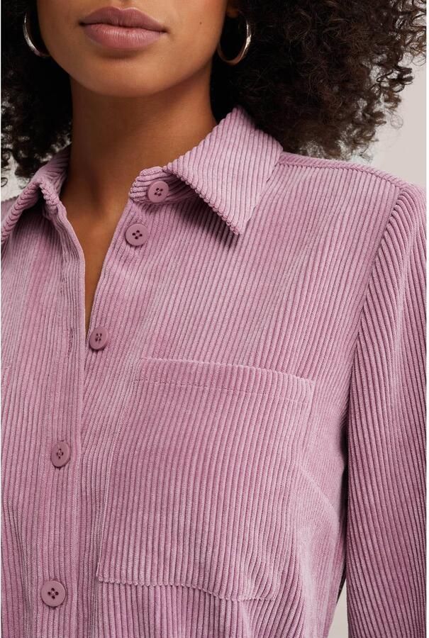 WE Fashion corduroy blousejurk met ceintuur lichtroze - Foto 2