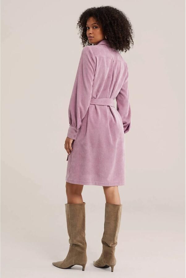 WE Fashion corduroy blousejurk met ceintuur lichtroze - Foto 3