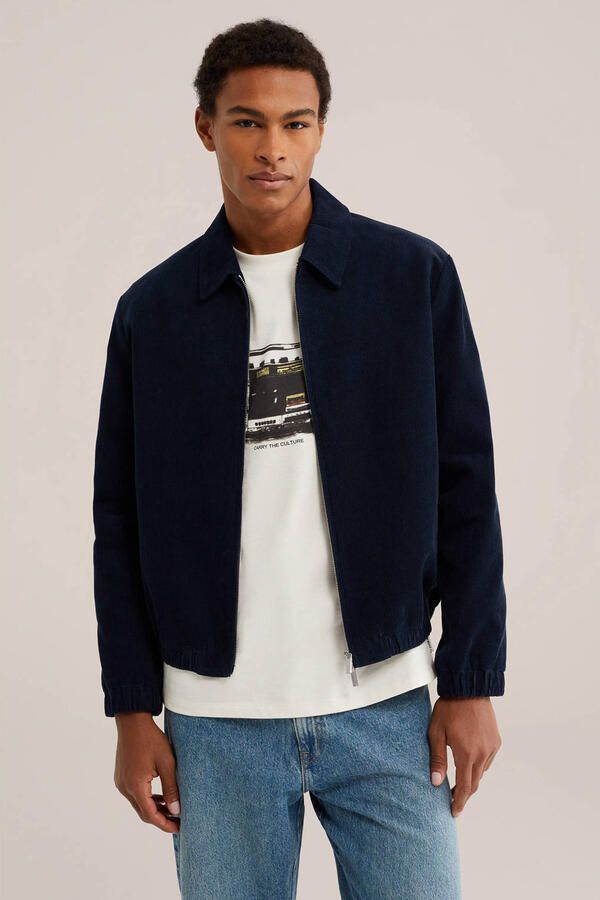 WE Fashion corduroy bomberjack donkerblauw - Foto 3