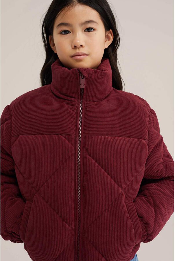 WE Fashion corduroy gewatteerde jas donkerrood - Foto 3