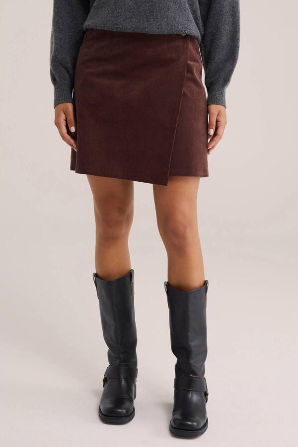 WE Fashion corduroy korte rok bruin - Foto 3