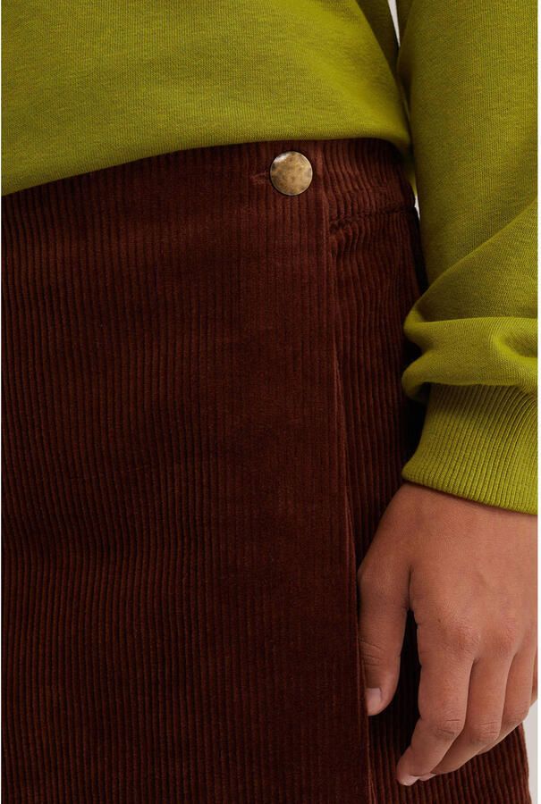WE Fashion corduroy korte rok cognac Bruin Effen - Foto 2