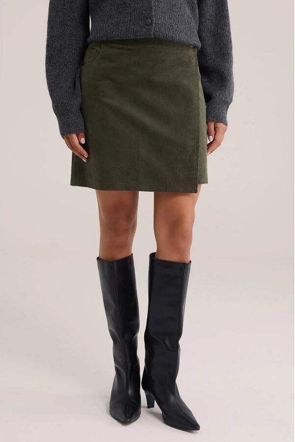 WE Fashion corduroy korte rok groen