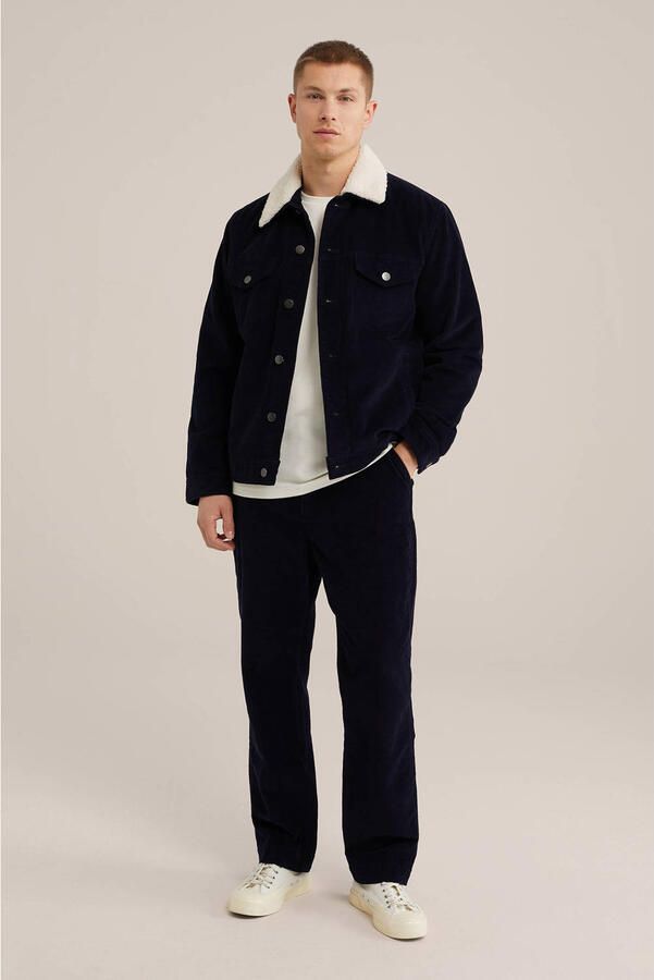 WE Fashion corduroy winterjas heavy blue