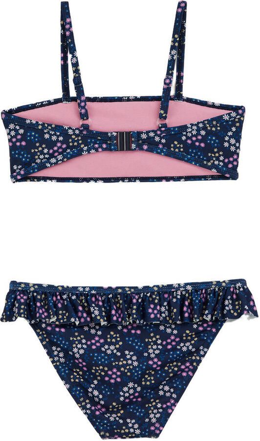 WE Fashion crop bikini met ruches donkerblauw - Foto 2