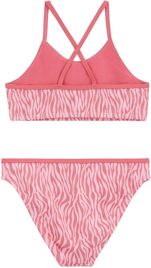 WE Fashion cropbikini met zebraprint roze