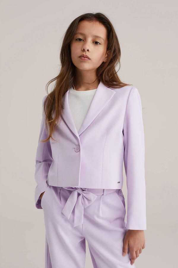 WE Fashion cropped blazer lila