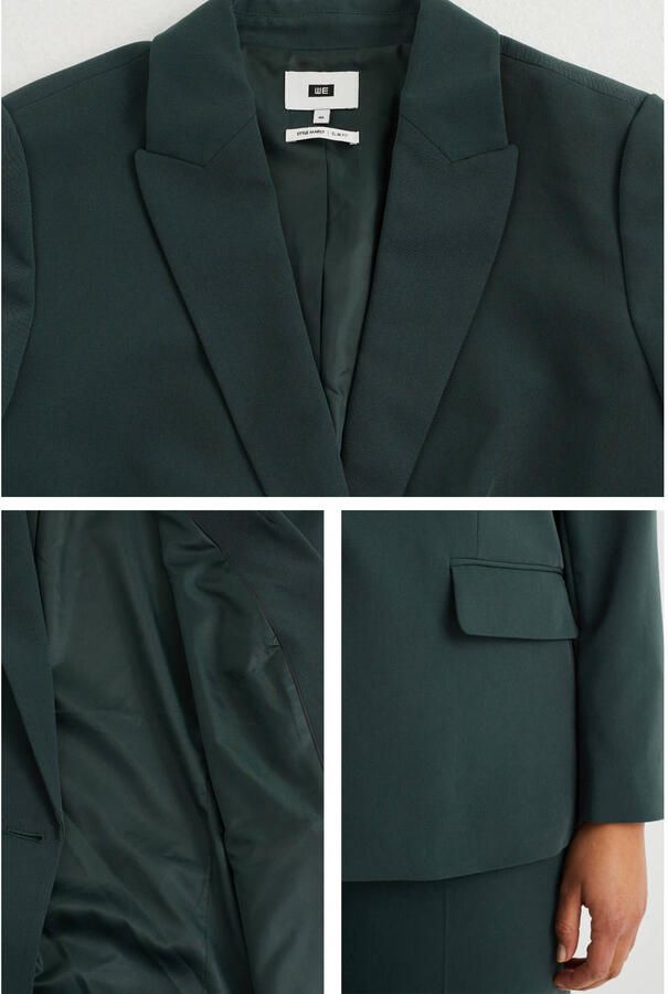 WE Fashion Curve aansluitende blazer donkergroen