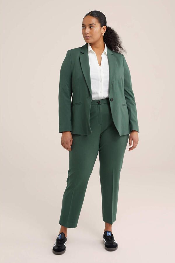 WE Fashion Curve blazer donkergroen