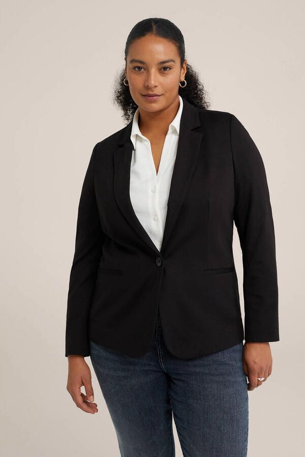 WE Fashion Curve blazer zwart