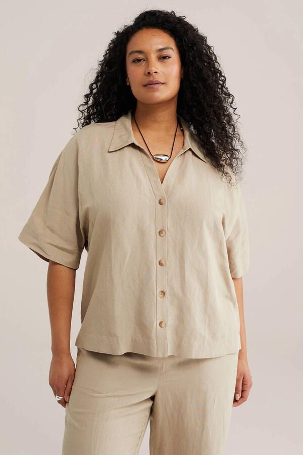 WE Fashion Curve blouse beige