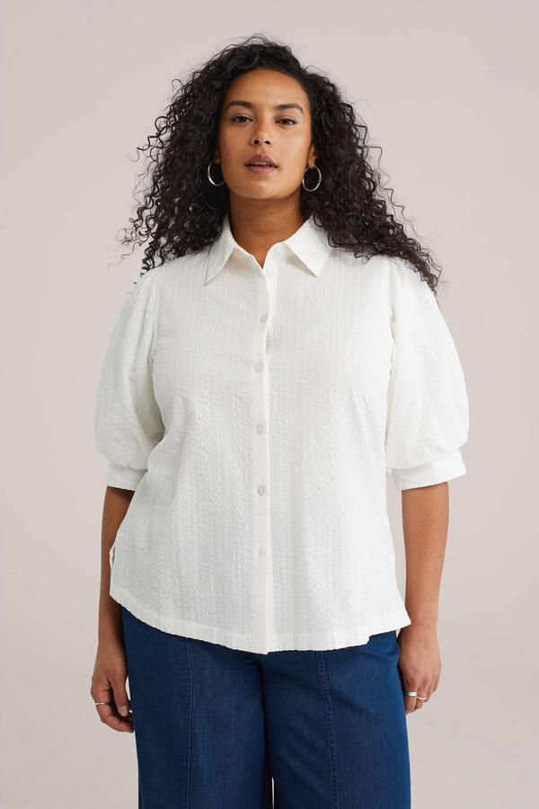 WE Fashion Curve blouse ecru