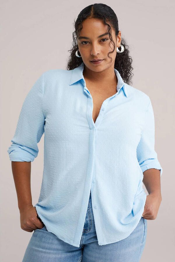 WE Fashion Curve blouse lichtblauw - Foto 2