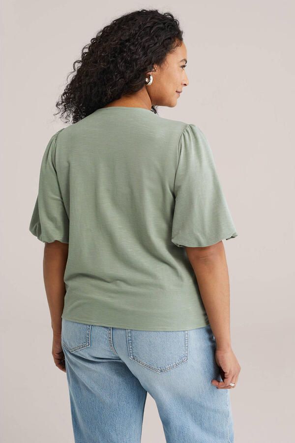 WE Fashion Curve blouse lichtgroen - Foto 3