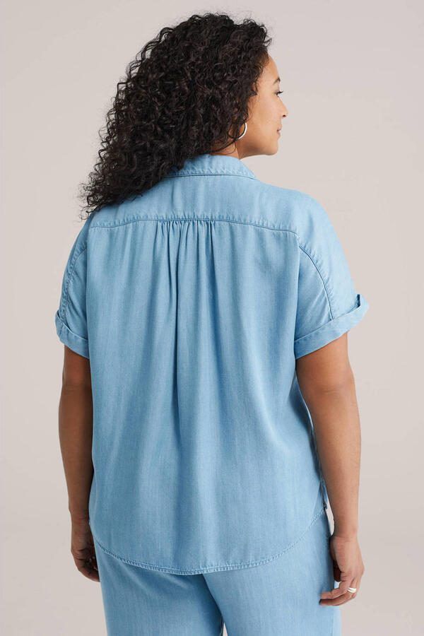 WE Fashion Curve blouse light blue denim - Foto 2