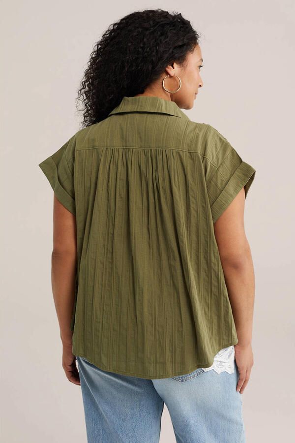 WE Fashion Curve blouse olijfgroen - Foto 2