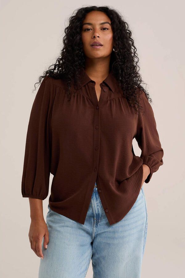 WE Fashion Curve blouse Plus Size roodbruin - Foto 3