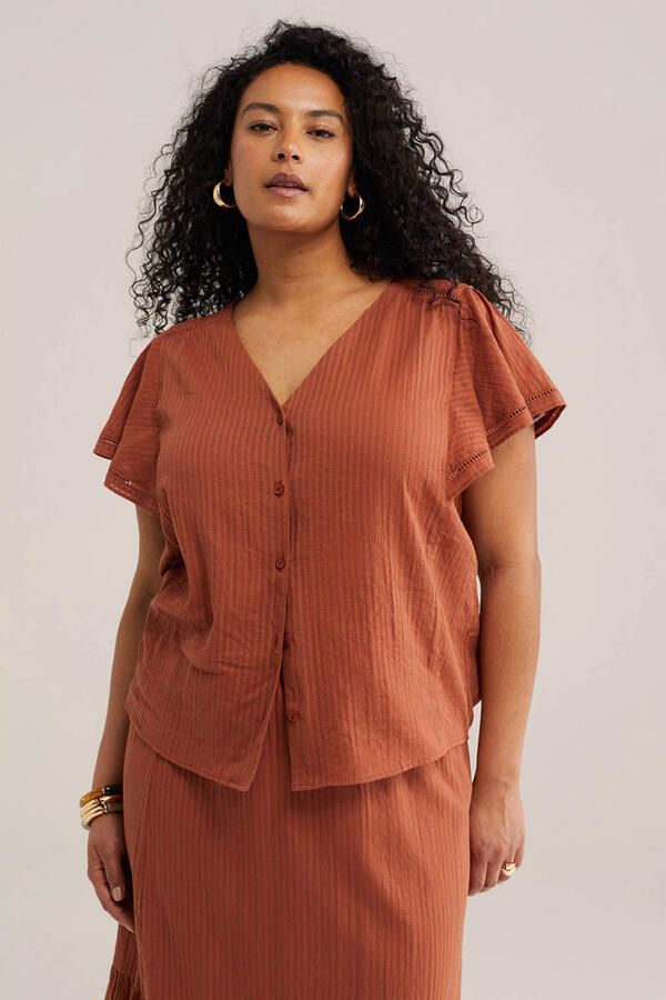 WE Fashion Curve blouse terra