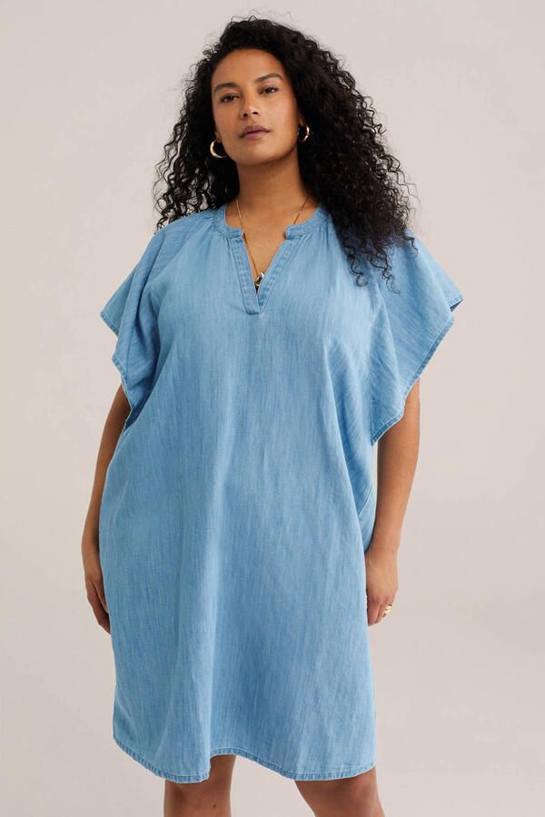 WE Fashion Curve denim spijkerjurk medium blue denim - Foto 2