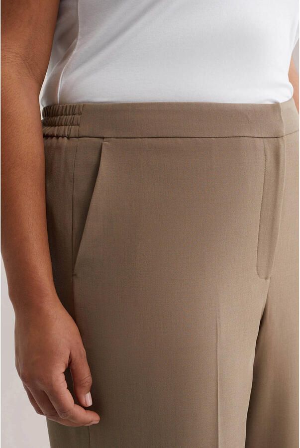 WE Fashion Curve denim wide leg high waist pantalon beige - Foto 2