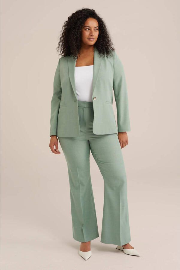 WE Fashion Curve flared regular waist broek mintgroen - Foto 2