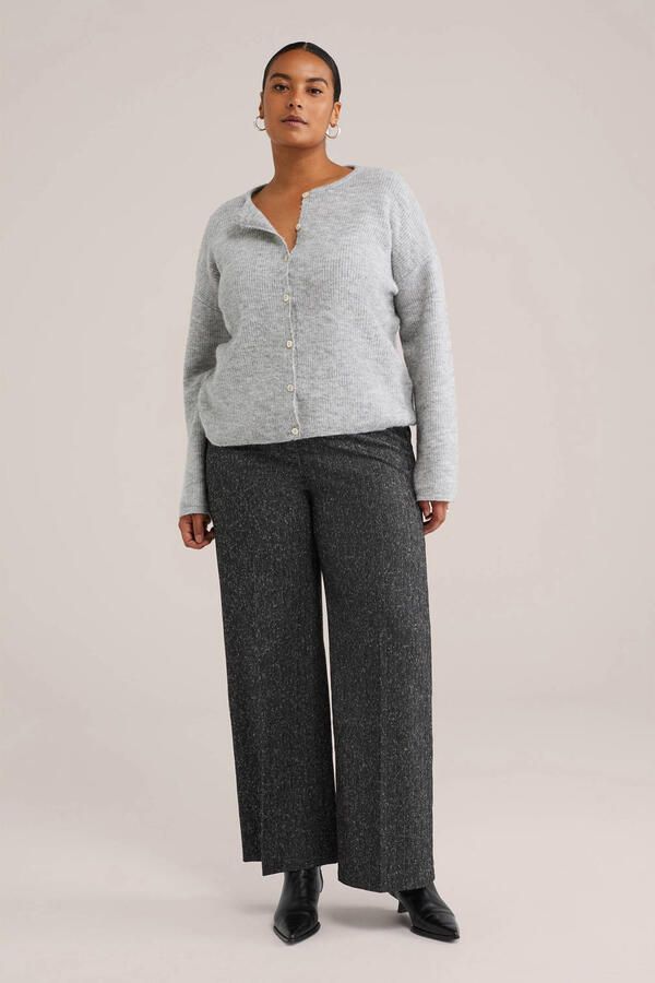WE Fashion Curve gebreid vest lichtgrijs - Foto 2