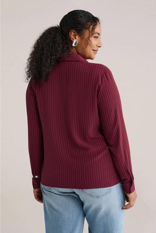 WE Fashion Curve gestreepte blouse donkerrood - Foto 2