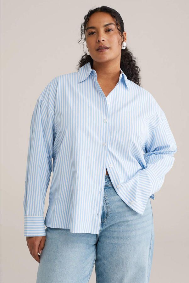 WE Fashion Curve gestreepte blouse