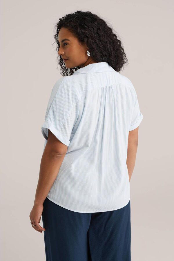 WE Fashion Curve gestreepte blouse lichtblauw - Foto 3