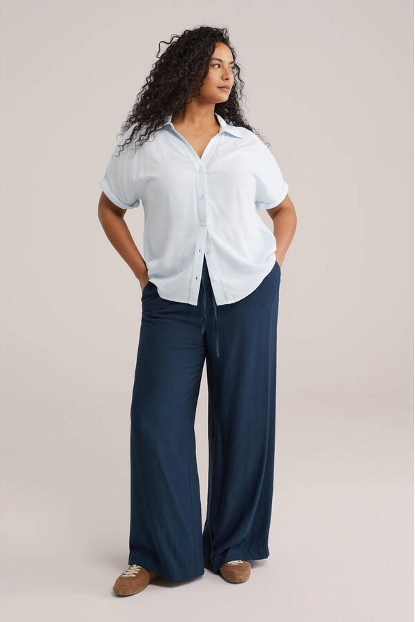 WE Fashion Curve gestreepte blouse lichtblauw - Foto 2