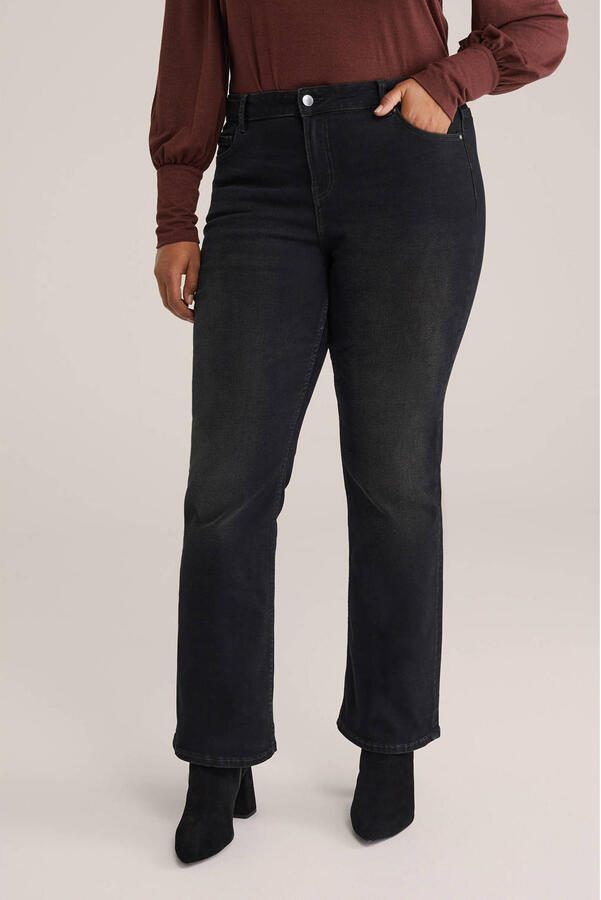 WE Fashion Curve high waist wide leg jeans zwart - Foto 2