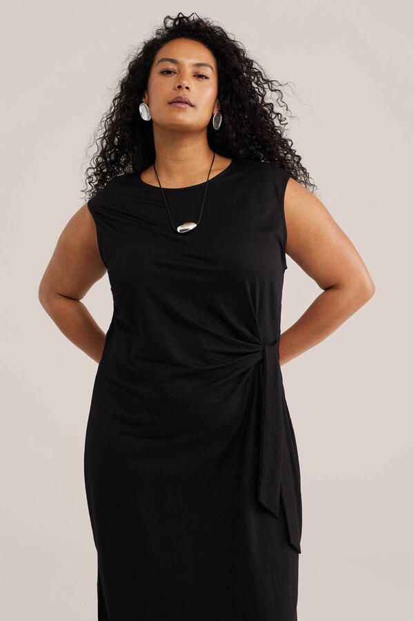 WE Fashion Curve jersey jurk zwart