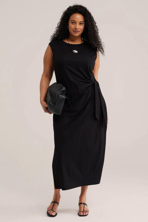 WE Fashion Curve jersey jurk zwart - Foto 2
