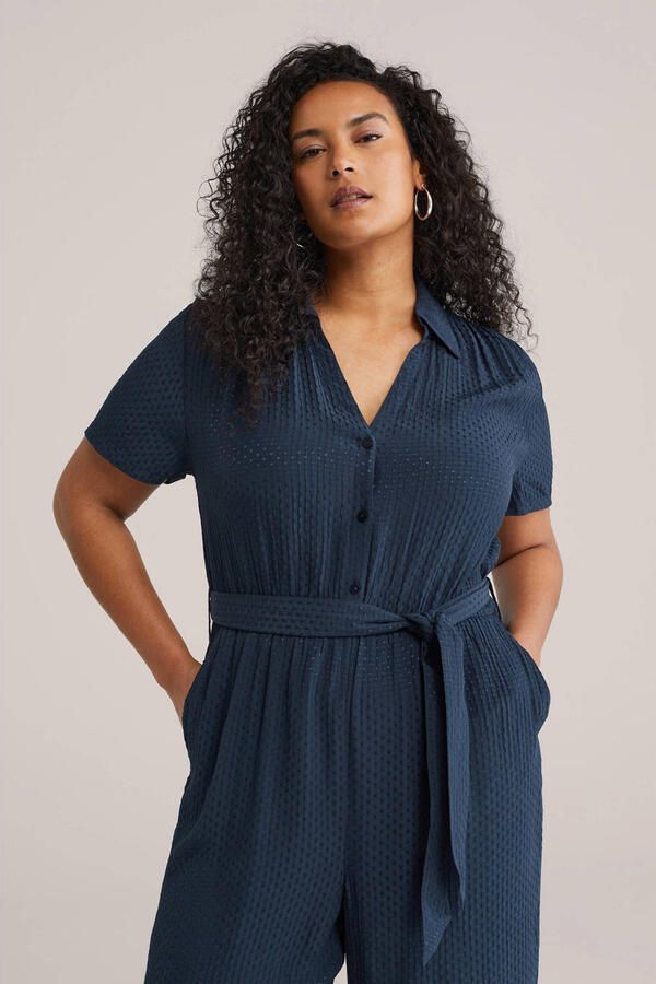 WE Fashion Curve jumpsuit blauw - Foto 3