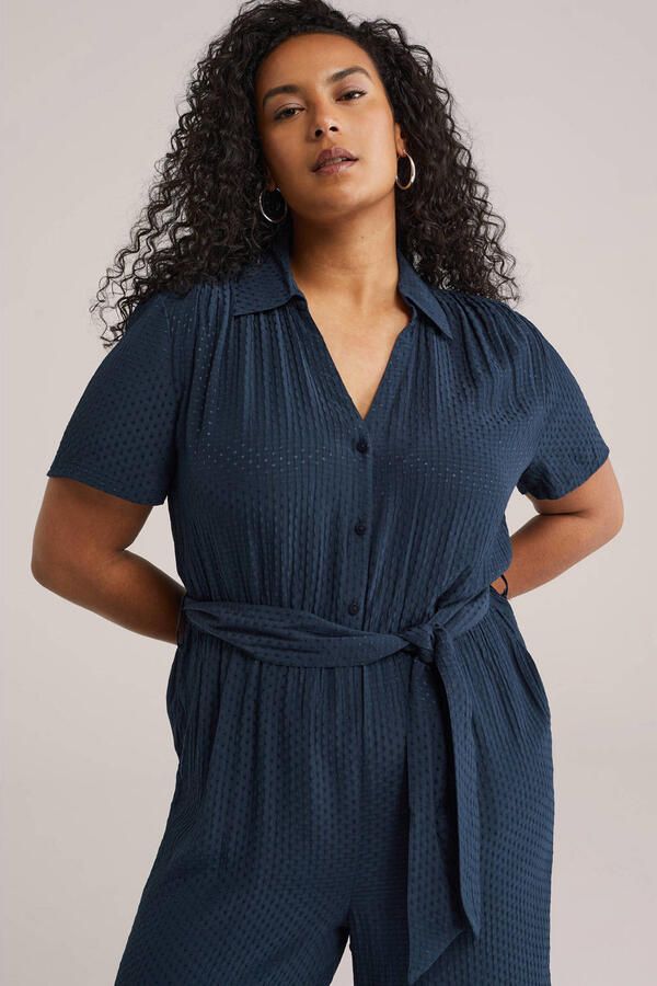 WE Fashion Curve jumpsuit blauw