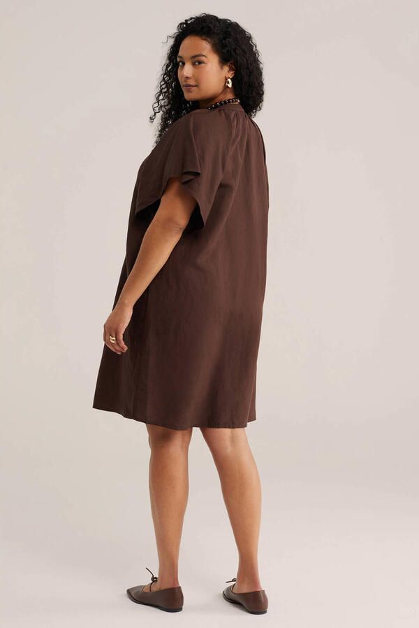 WE Fashion Curve korte jurk bruin - Foto 2