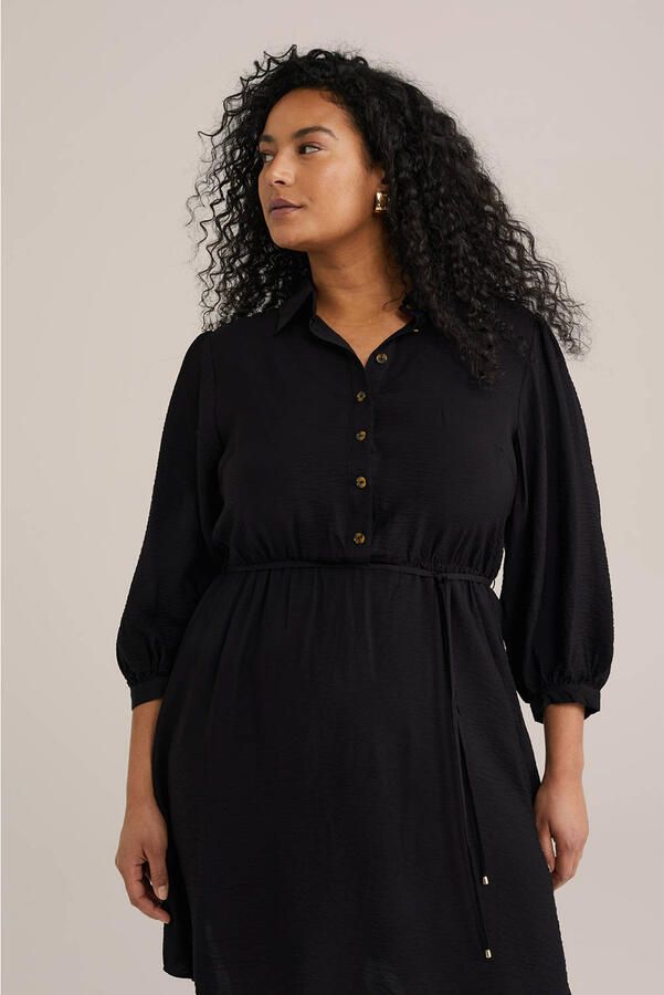 WE Fashion Curve korte jurk zwart