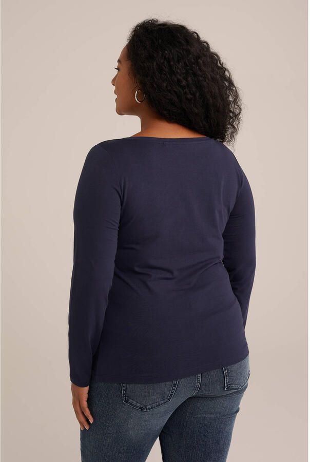 WE Fashion Curve longsleeve donkerblauw