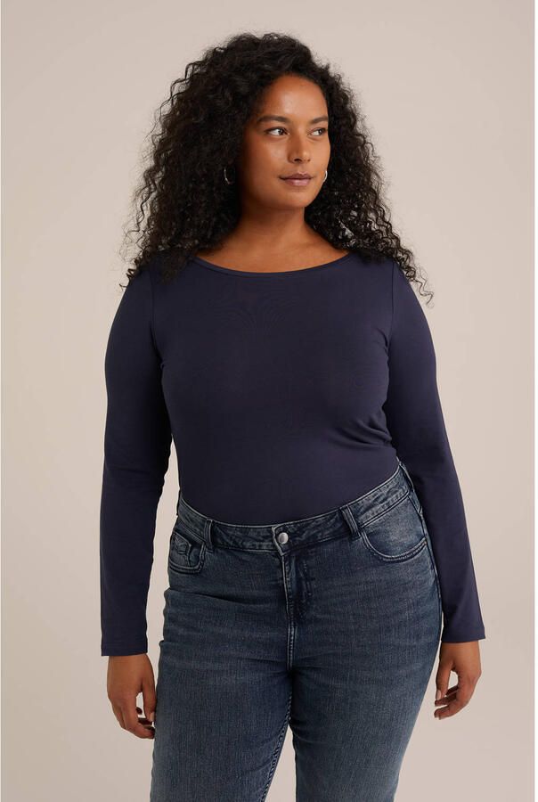 WE Fashion Curve longsleeve donkerblauw - Foto 2