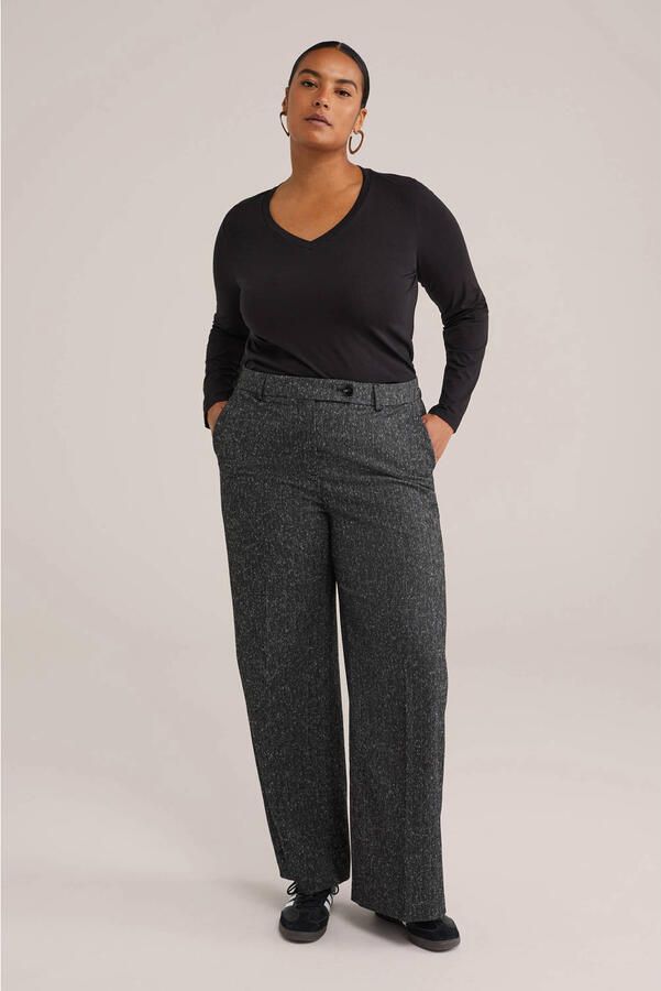 WE Fashion Curve longsleeve met katoen zwart - Foto 2