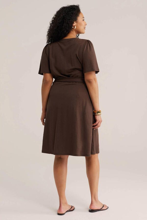 WE Fashion Curve midi jurk bruin - Foto 3