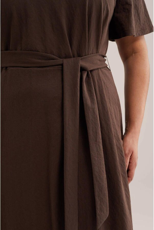WE Fashion Curve midi jurk bruin - Foto 2