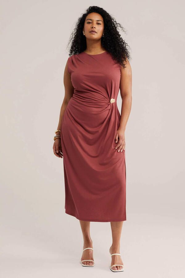 WE Fashion Curve midi jurk Plus Size oudroze - Foto 2