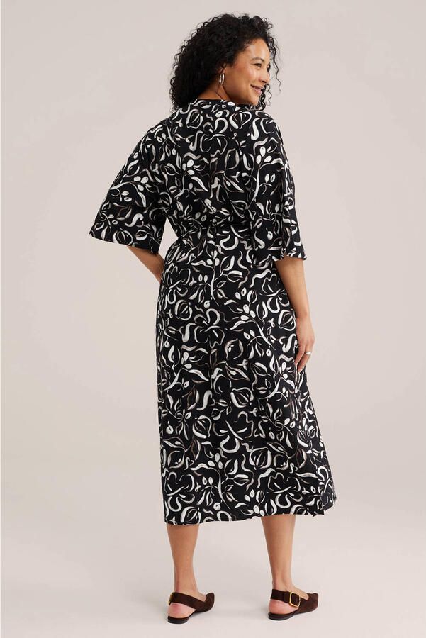 WE Fashion Curve midi jurk zwart - Foto 3