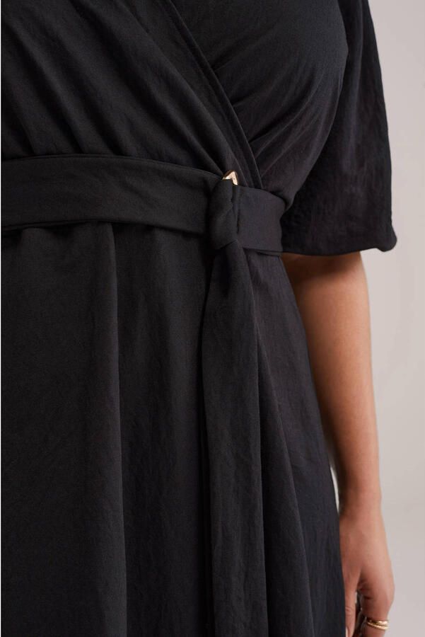 WE Fashion Curve midi jurk zwart - Foto 3