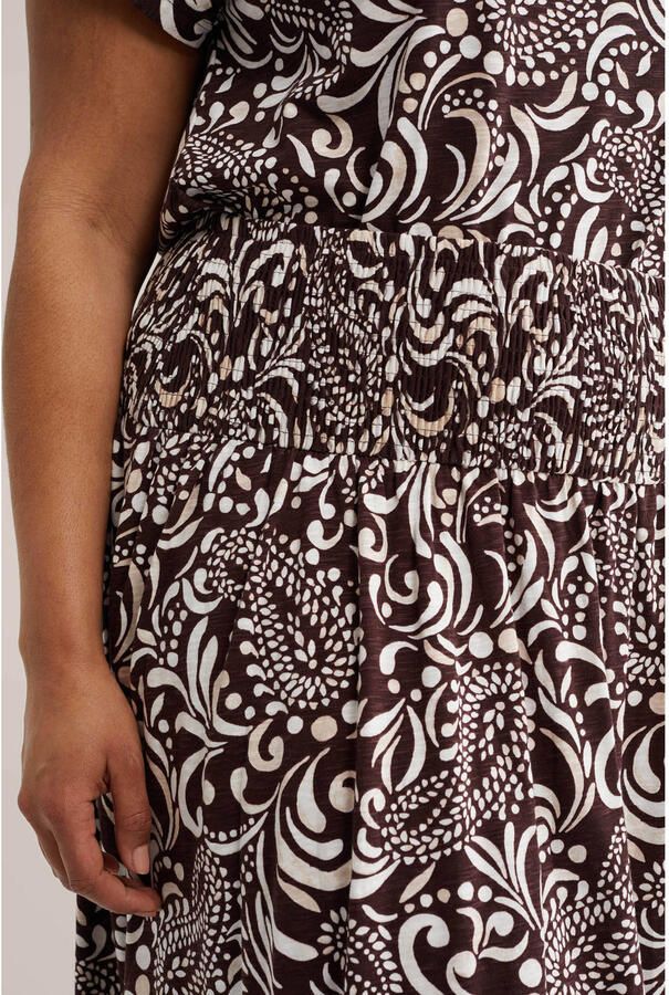 WE Fashion Curve midi rok met paisley print bruin - Foto 2