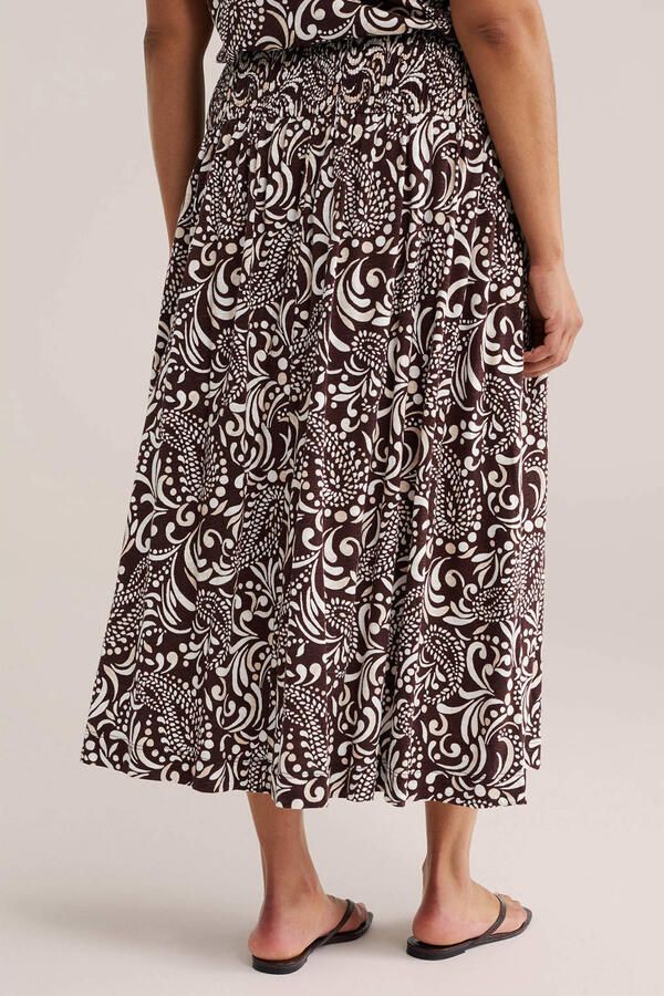 WE Fashion Curve midi rok met paisley print bruin - Foto 3